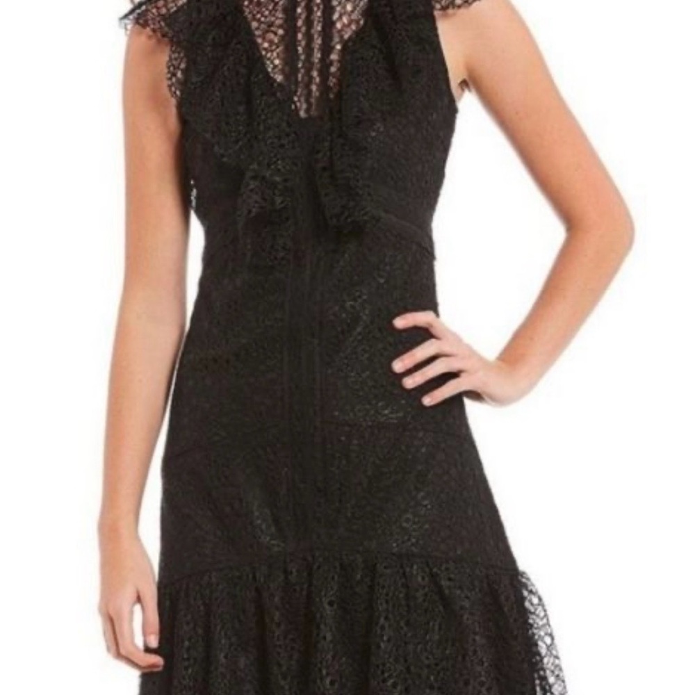 Gianni Bini Elegant Black Lace Midi Dress